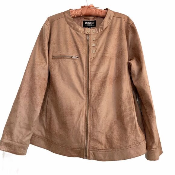 William Rast Vegan Blush Leather Motorcycle Jacket - Picture 1 of 8
